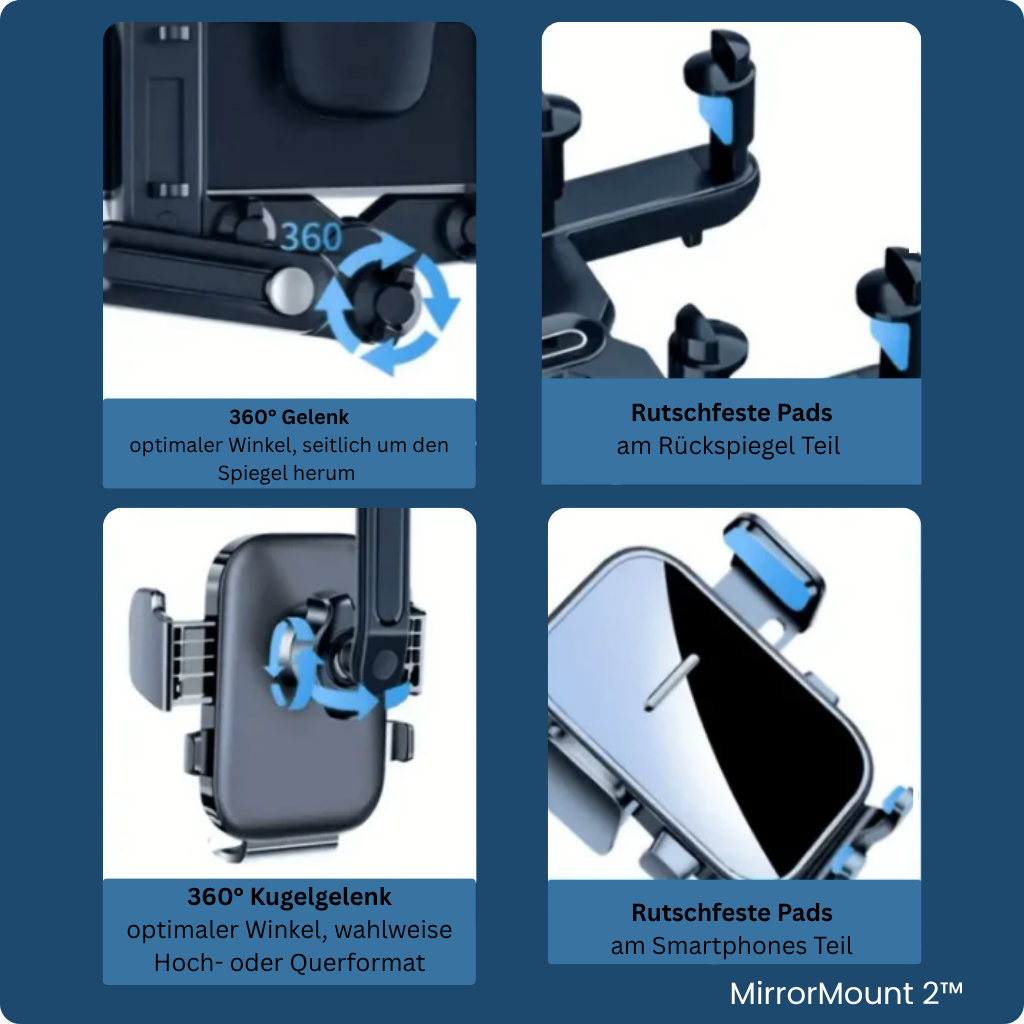 RETEYO MirrorMount 2™ - der beste Platz für Dein Handy