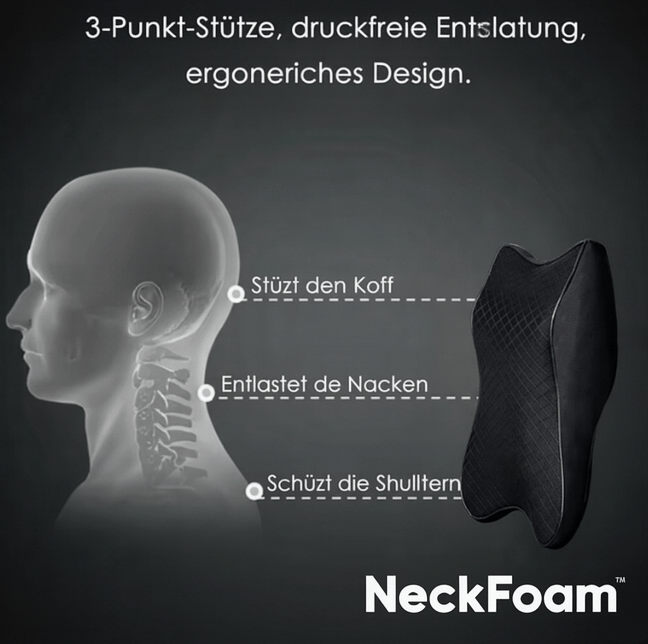 RETEYO NeckFoam™ - Ergonomisches Nackenkissen reduziert Verspannungen