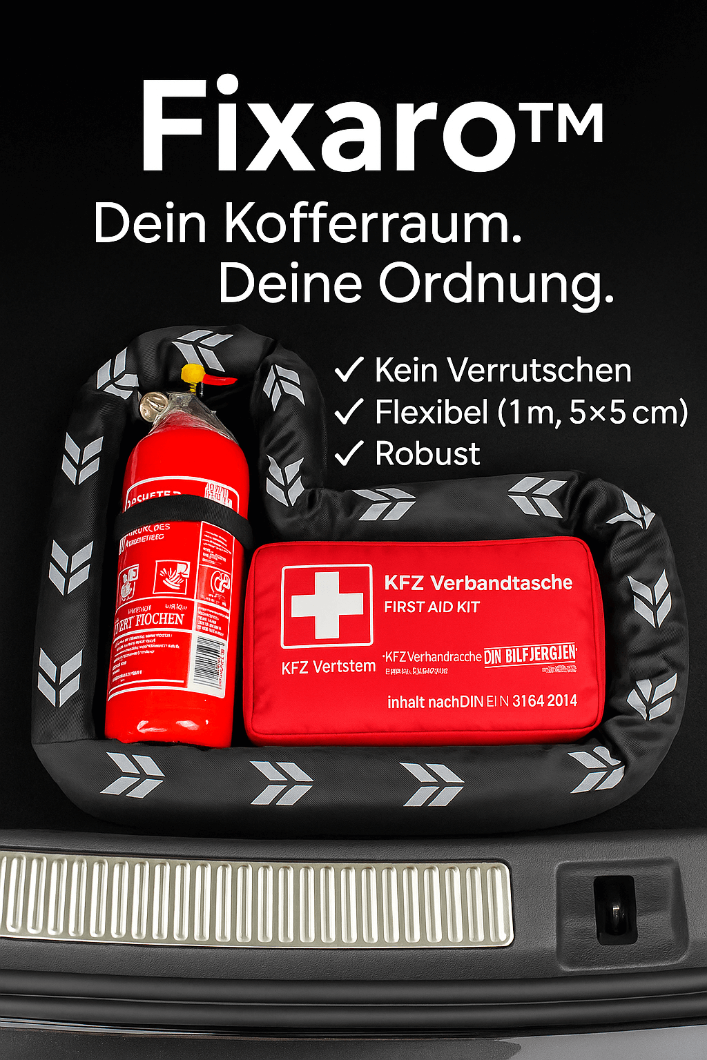 RETEYO Fixaro™ - Flexibler & rutschfester Kofferraum Organizer fixiert Gepäck